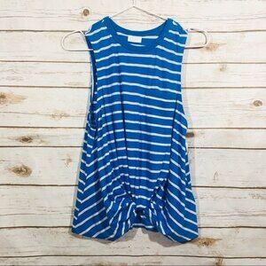 Abound blue stripe sleeveless toe front top size M